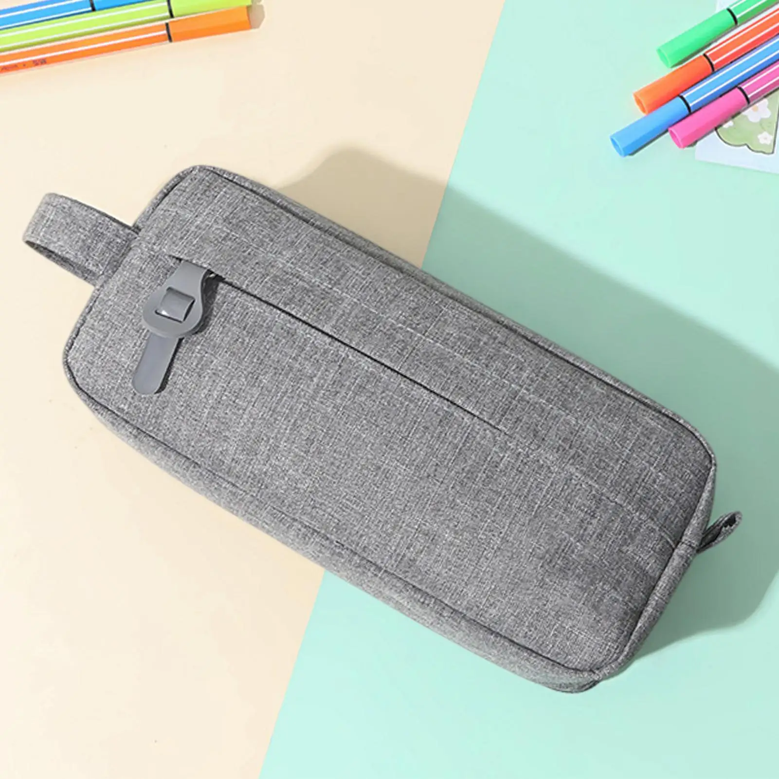 مقلمة حاوية بطبقة مزدوجة مع مقبض حمل، حاويات مقبض أكسفورد للأطفال والمراهقين والبنات والنساء والرجال في المدرسة