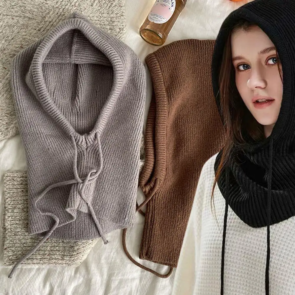 النساء الشتاء قطعة واحدة قبعات صغيرة محبوك لينة الدافئة المرأة بالاكلافا قبعة في الهواء الطلق موضة وهمية سدادات حماية الأذن بونيه مقنعين قبعات