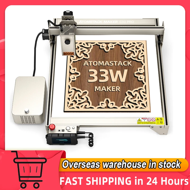 

Atomstack Maker S30 PRO Laser Engraver Fixed Focus 33W Laser Power 400x400mm Engraving Area 6core Laser Engraving with AirAssist