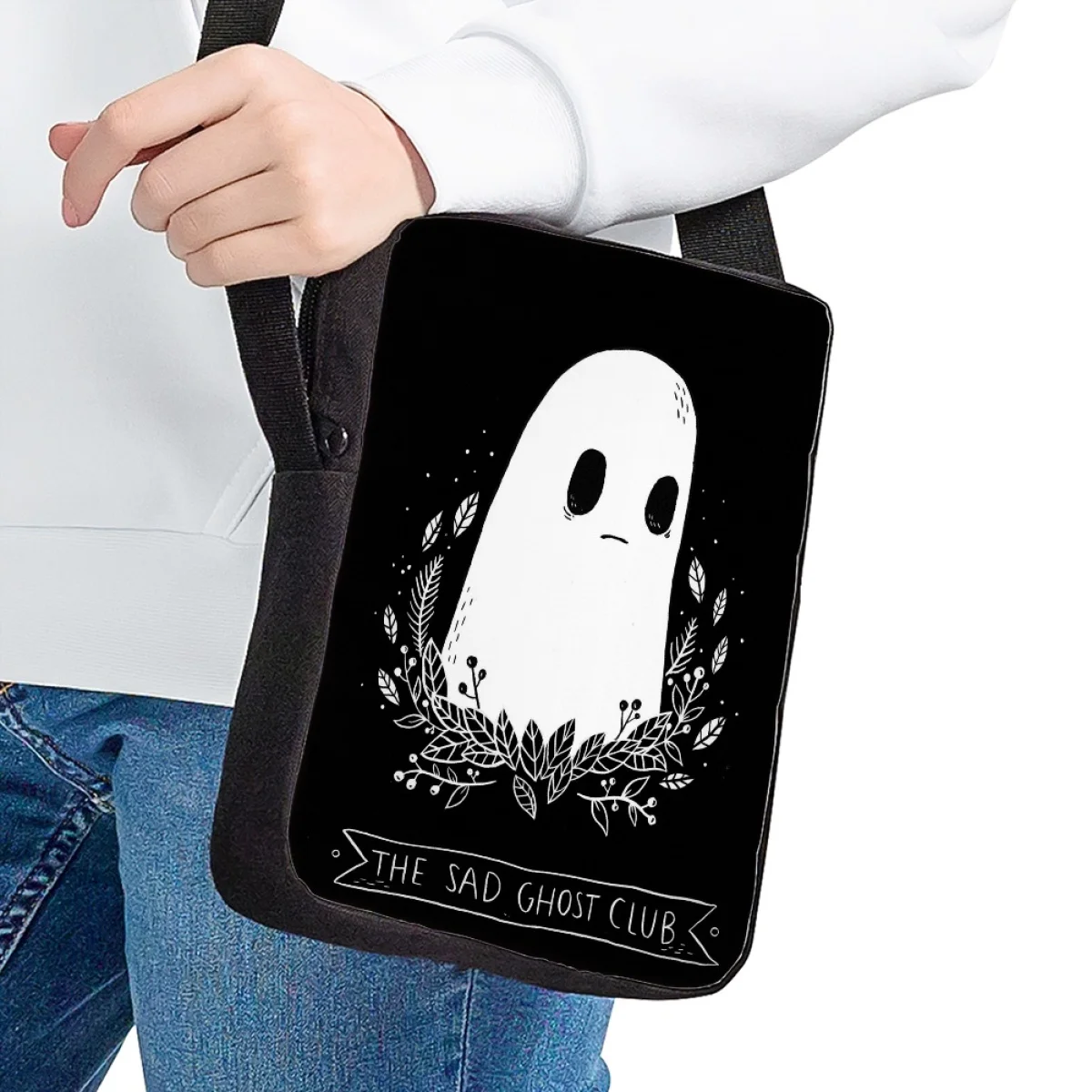 Small Capacity School Bag for Kids Fashion New Halloween Spooky Pumpkin Print Crossbody Bags Casual Party Travel Messenger Bag