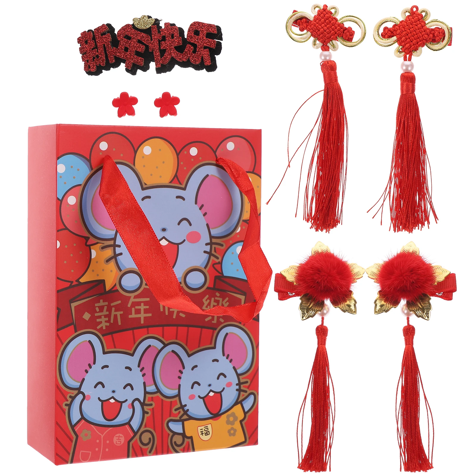 

Girls Kids Accessories New Year Suit Spring Festival Decor Kids Tassel Hairpin Baby Tassel Hairpin Headdress Gifts