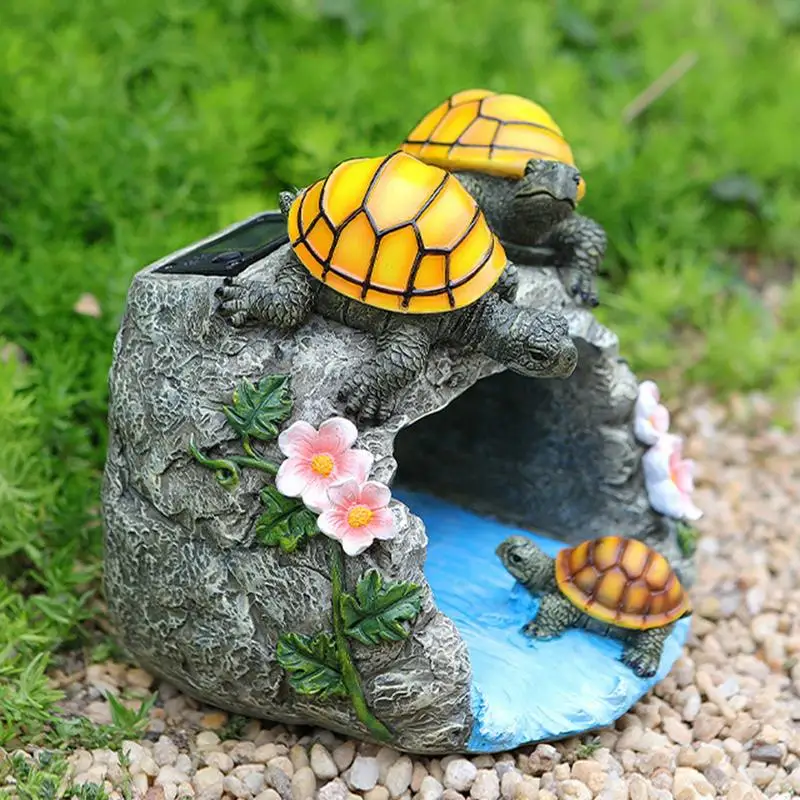 Turtle Rain Gutter Resin Turtle Solar Statue Gutter Downspout Extension Statues Downspout Diverter Downspout Extender Diverter