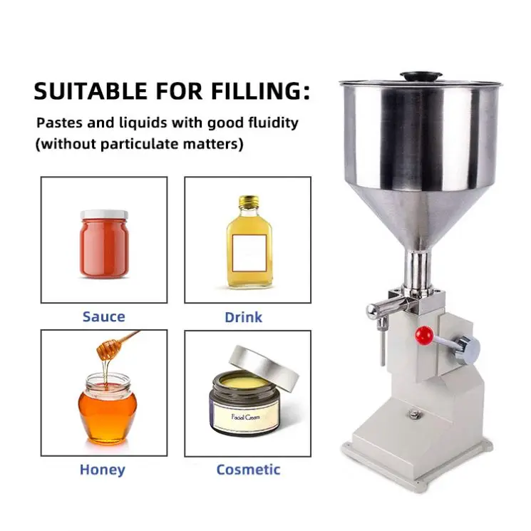 Portable Cosmetic Cream Liquid Manual Filling Machine  Small Stainless Steel Machine Juice Milk Honey Lotion Cup Machine