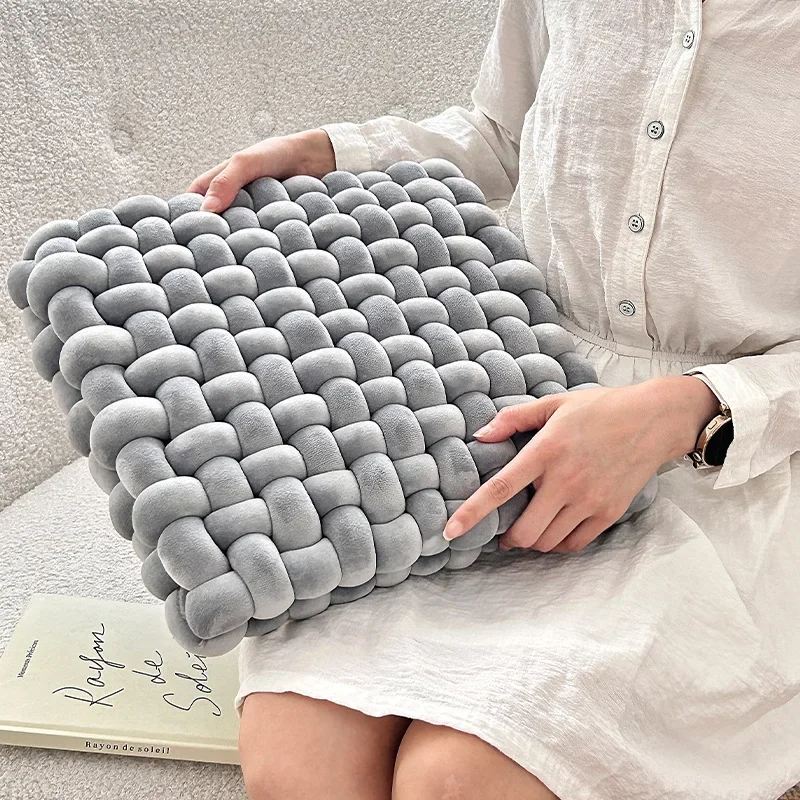 Aesthetic Knot Plush Cushion Nordic Sleeping Stuffed Pillow Sofa Decorative Pillow Office Chair Windowsill Fllor Weaven Cushion