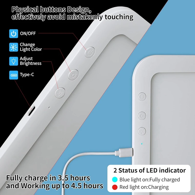 Rechargeable A4 LED Light Box For Tracing, Wireless Lightbox Drawing Light Table Light Pad Light Copy Board For Artists