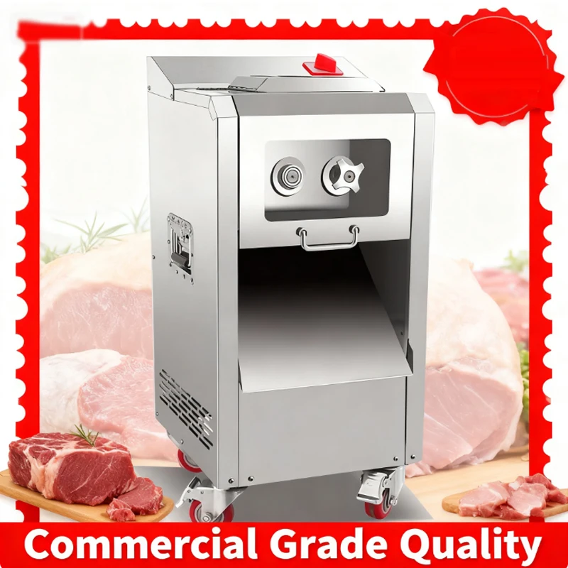 Commercial Meat Cutter Multifunction Stainless Steel Fully Automatic Meat Slicer Shred Slicer Dicing Machine 1500W 220V