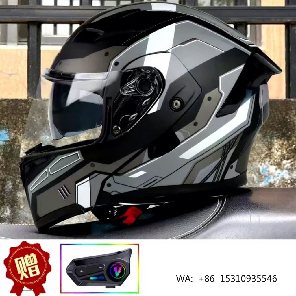 

DOT 3C Certified Motorcycle Safety Helmet Full Face ABS Interface Four Seasons for Men and Women New Condition