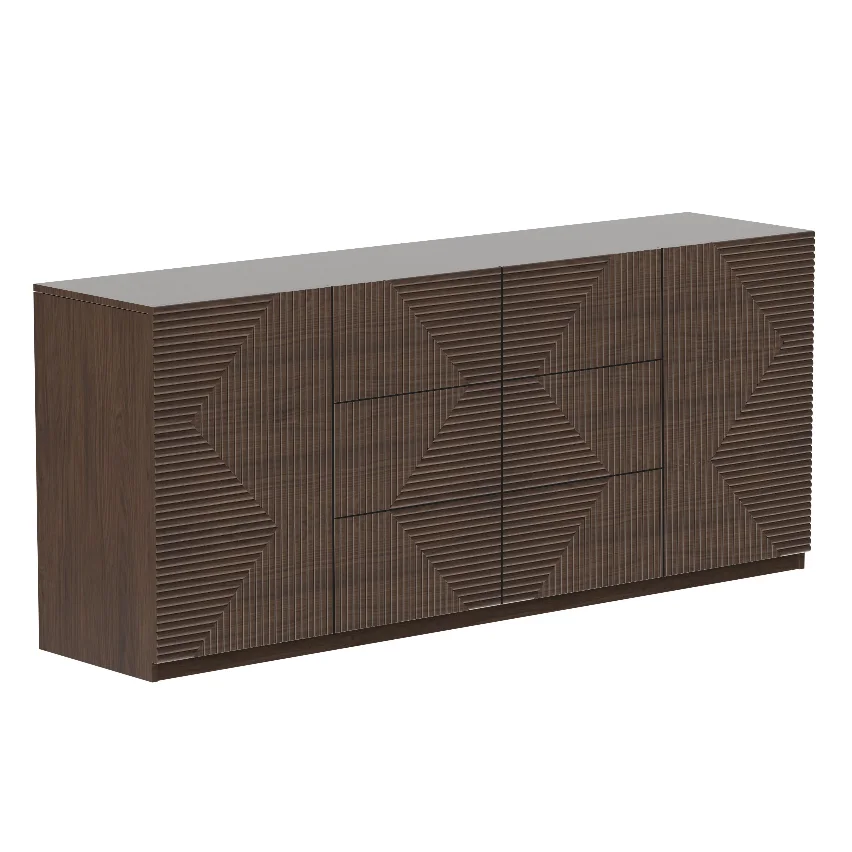 xx-Modern Brown 6-Drawer Raised Panel Wooden Living Room Chest of Drawers*
