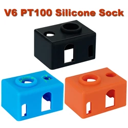 5pcs E3D V6 PT100 Heated Block Silicone Sock Cover PT100 V6 Heat Block Warm Keeping Cover Protective Socks 3D Printer Parts