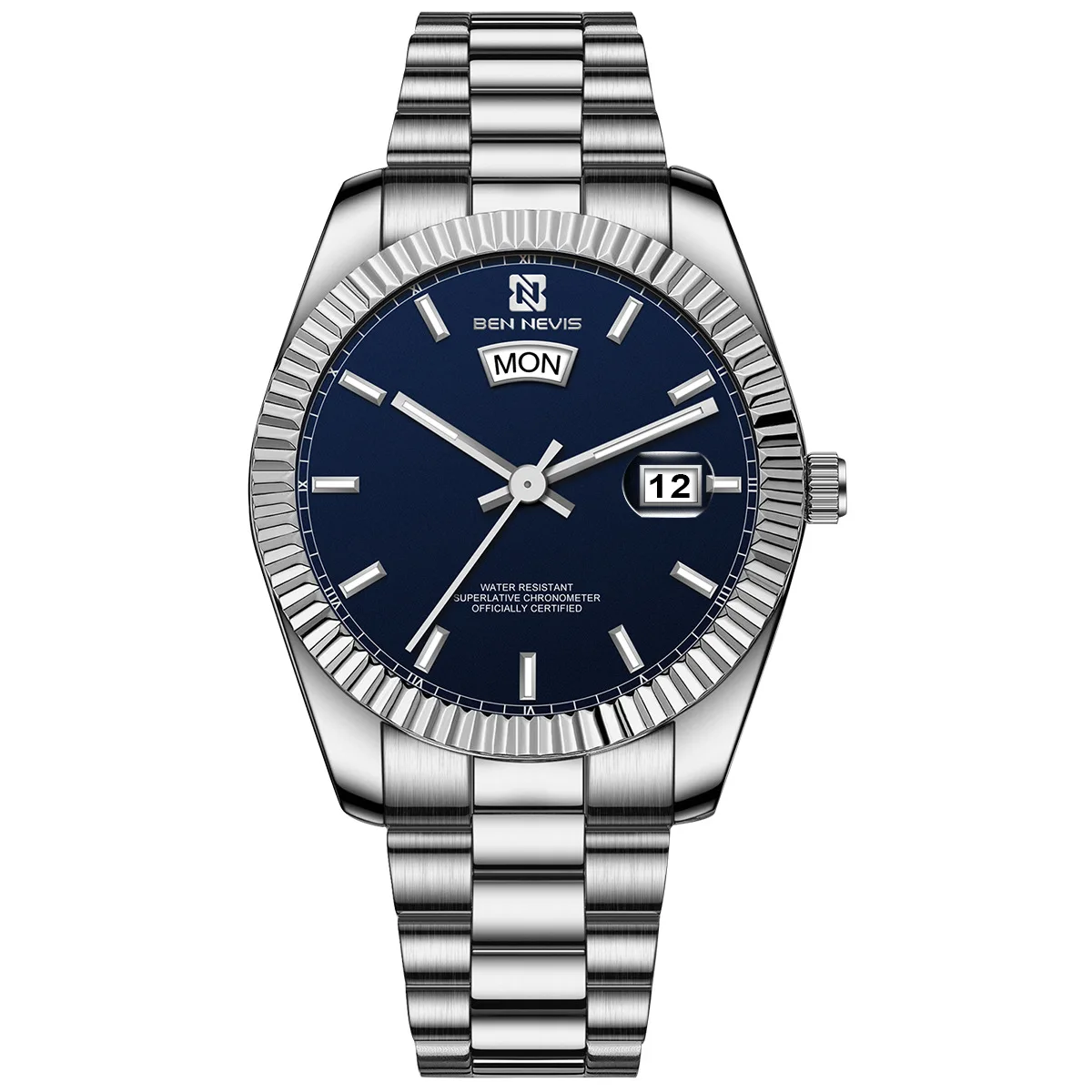 Orologio di lusso con cassa da 40 mm, installazione del movimento al quarzo, cinturino in acciaio inossidabile, orologio da polso da uomo per immersione