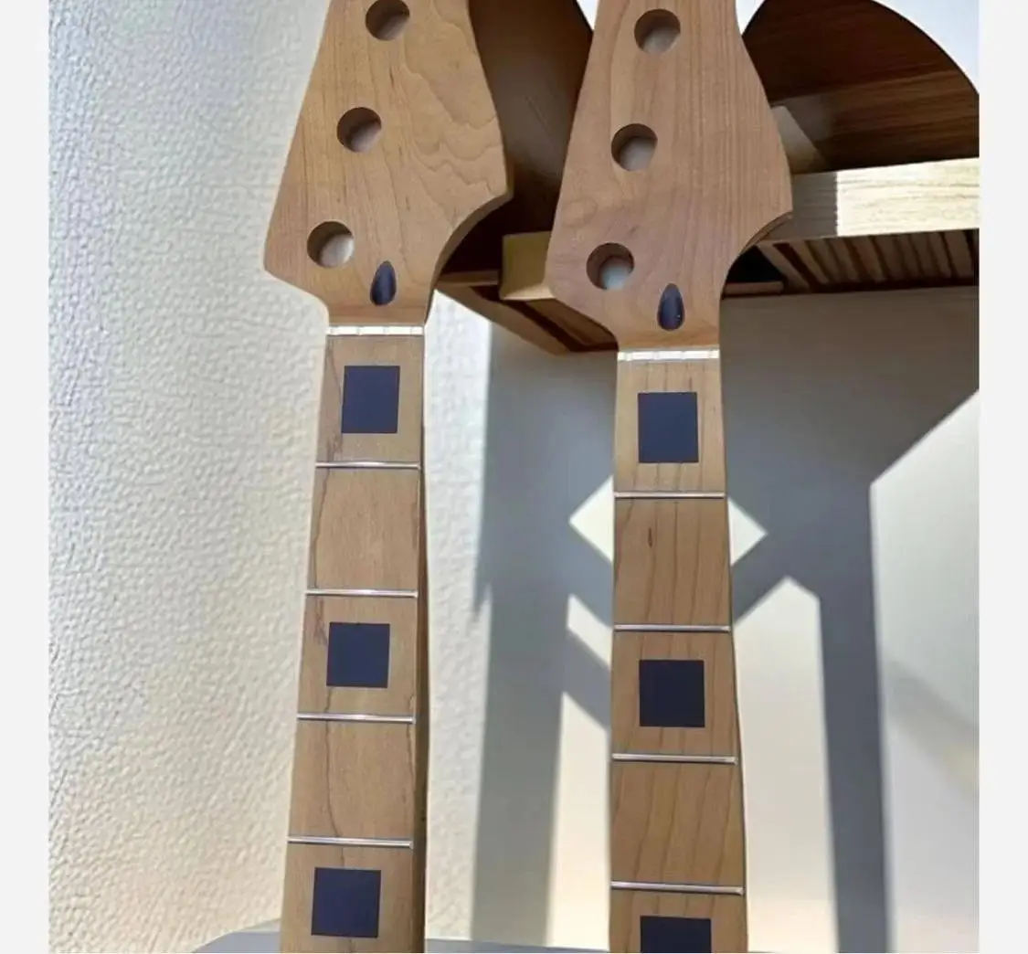 

1 pcs 4 string 20 bass Baked Maple matte block sound point hole 18mm, Head bidirectional adjustment + black sleeve