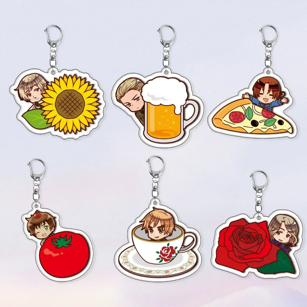 

Diy Custom Hetalia: Axis Powers Acrylic Keychain Anime Peripherals Q Version Cute Cartoons Backpack Pendant Girl Jewelry Gifts