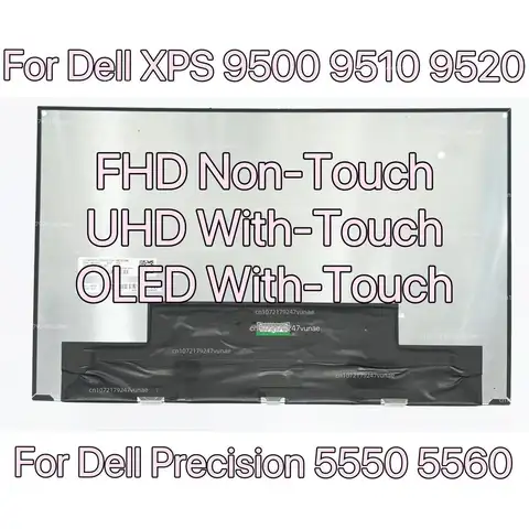 For Dell XPS 15 9500 9510 9520 LCD Screen Touch Precision 5550 5560 Assembly Display P91F P91F001 P91F002 P91F003 FHD UHD OLED