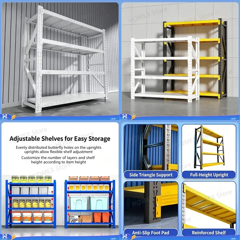 Heavy Duty Multi Layer Storage Rack Adjustable Load Bearing Shelf for Industrial Commercial Warehouse Hardware Raw Materials