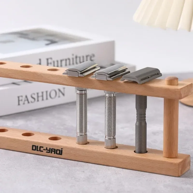 New 2026 YAQi Flash Sale！Toshevet Beech Wood Razor Stand For Safety Razors
