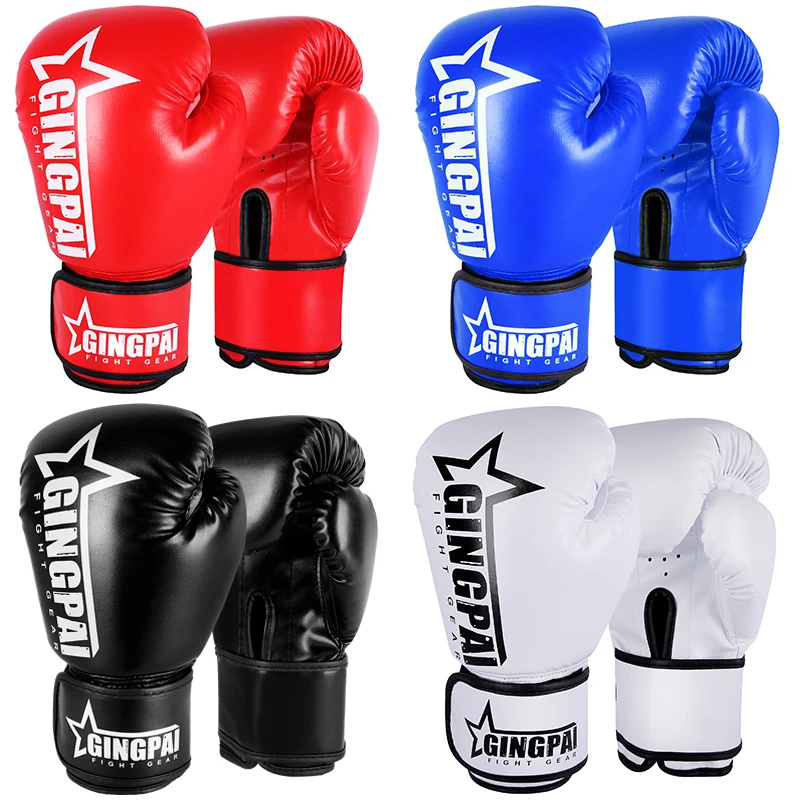 Boxing Gloves Professional Boxing Gloves Men Training Fighting Gloves PU Leather Breathable Karate Kickboxing Muay Women 6 10oz