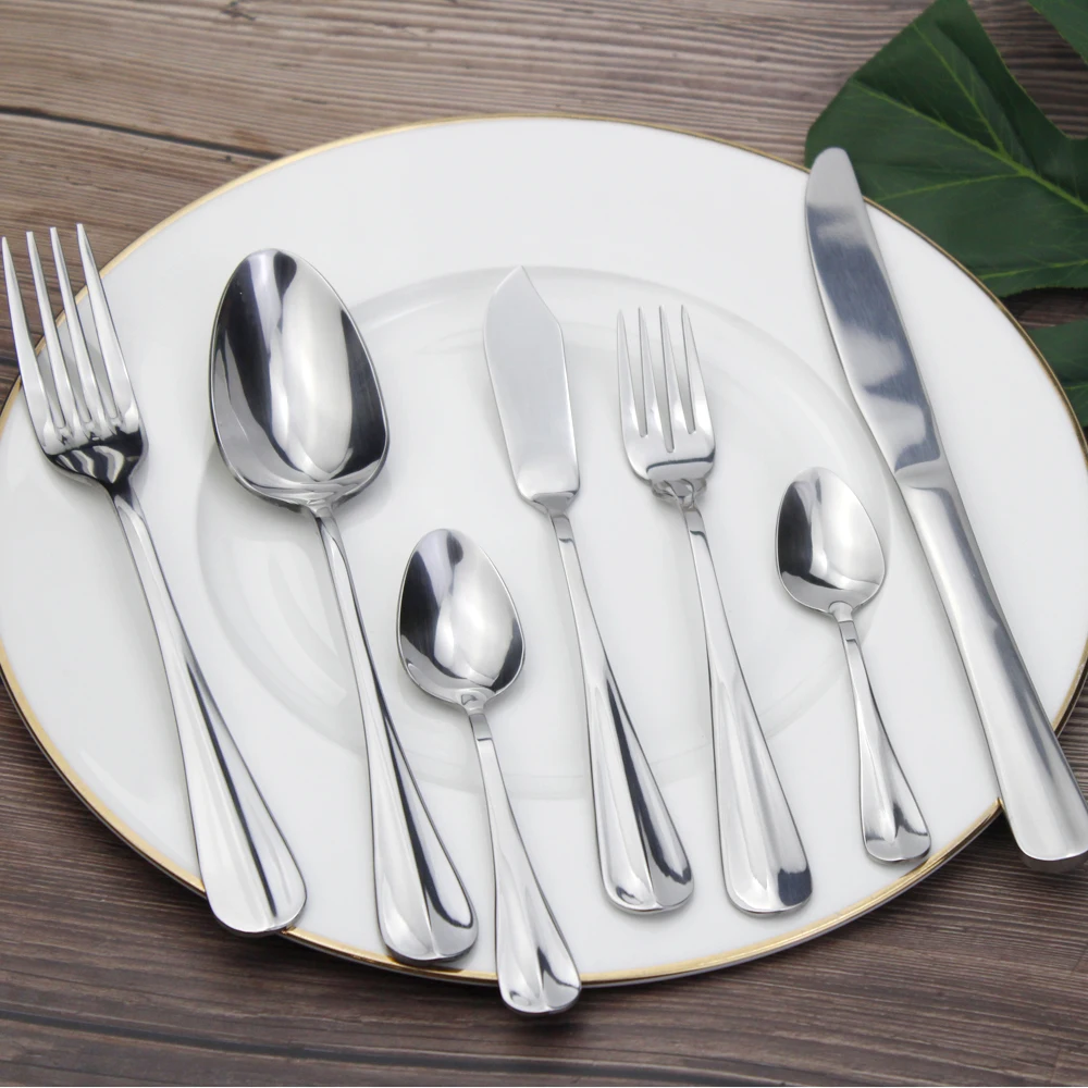 New Arrival 6 Thick Utensils Delicate Western Dinnerware Set Mirror Stainless Steel Cutlery Cake Forks Sugar Spoons For Kitchen