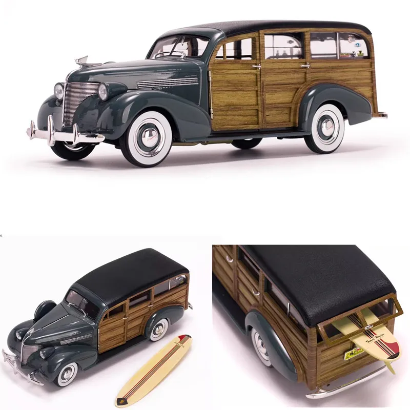 

Масштаб 1/18 1939 года, ретро автомобиль для серфинга, литая под давлением модель из сплава, тележка для серфинга, коллекция игрушек, украшение для дисплея, подарки