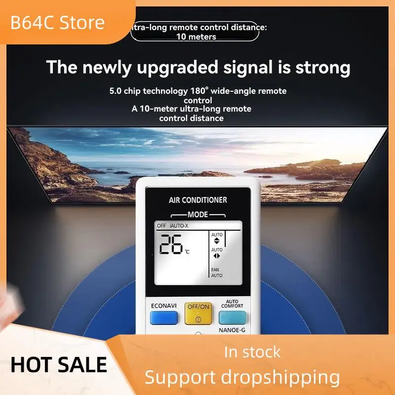 

B64C Universal Remote Controller For Panasonic Air Conditioners- Model Compatibility:CS-PS18UKA, CS-PA9SKH-1, 03590, 12SKH-1, KT