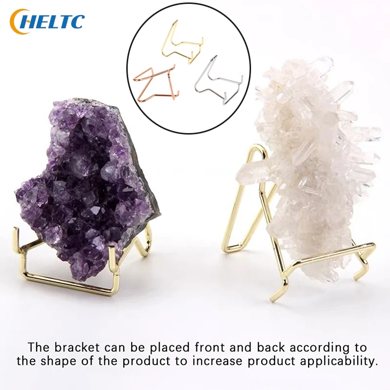 1PcMetal Display Stand Arm Display Stand Easel For Gemstone Mineral Home Decor Mineral Fossils Rocks Geode Display Stands Holder