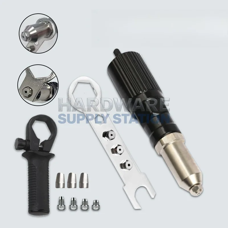 

Универсальный насадка-адаптер для электрического заклепочника, превращающая его в пневматический заклепочный станок для вытяжки заклепок