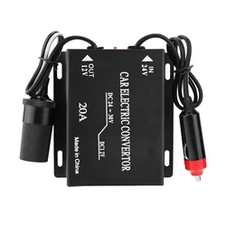 Car Power Supply Converter Step Down Transformer 12V-24V 240W 20A For Car Audio Walkie-Talkie Led Radio Taxi Advertising