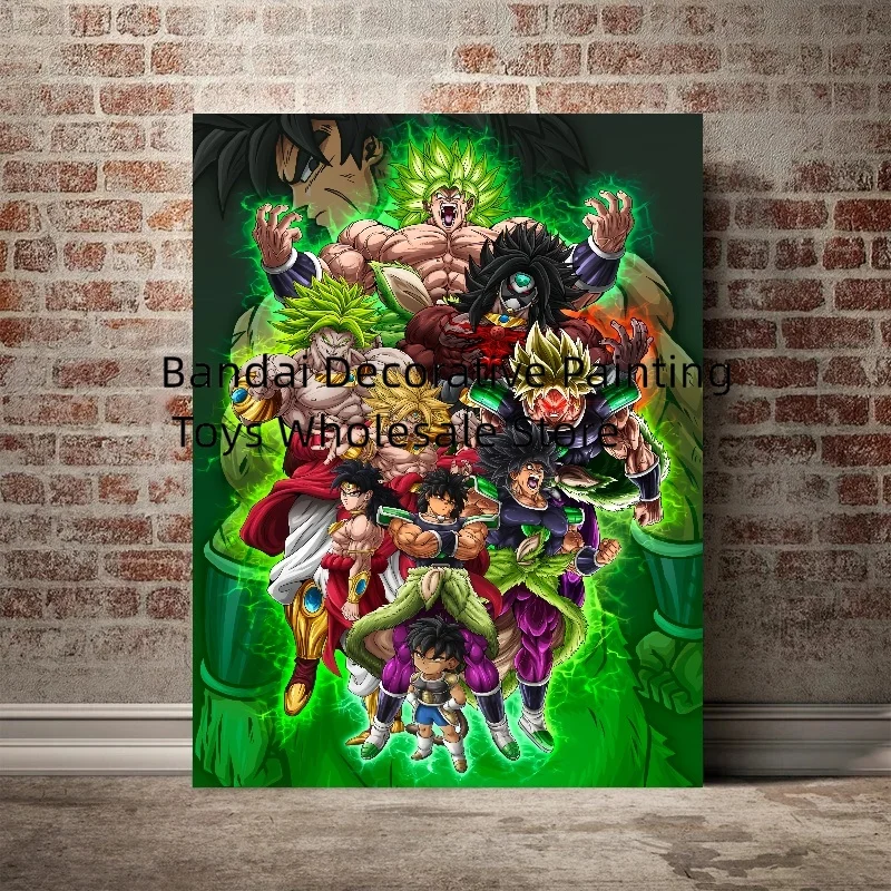 Hot Anime Dragon Ball Super Saiyan Goku Broli Poster Canvas Painting Suitable for Home Room Wall Art Decoration Children's Gift