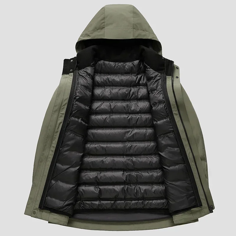 Autumn and Winter Down Jacket Men's Jacket With Detachable Duck Down Liner Heating Vest Men and Women Thick Warm Coat