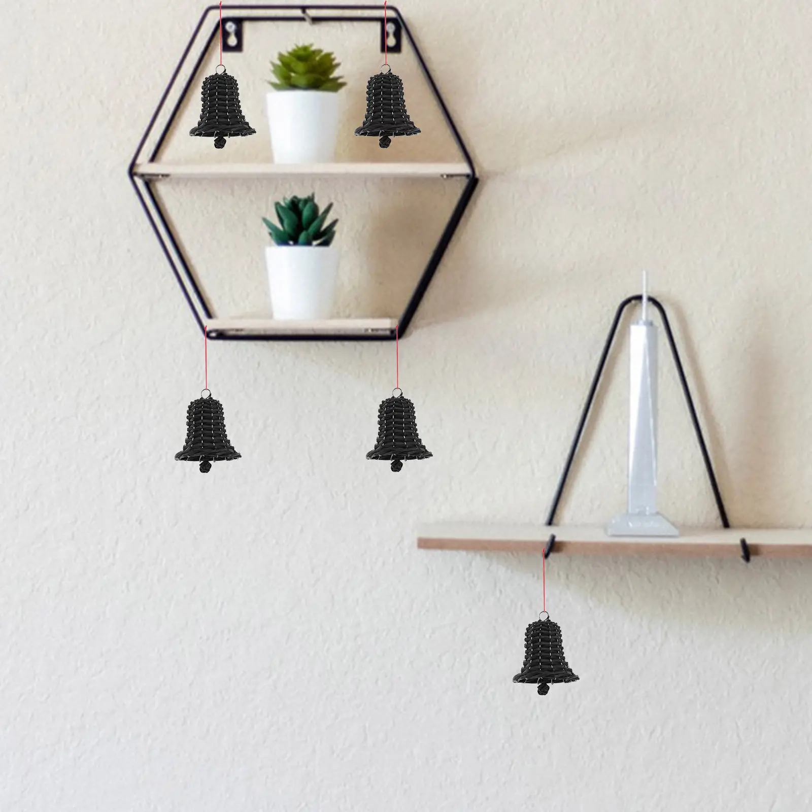 

Плетеный вручную ротанговый колокольчик-украшение, деревенский подвесной декор, украшение для детской игровой комнаты, натуральный ремесленный колокольчик-реквизит, художественное плетение