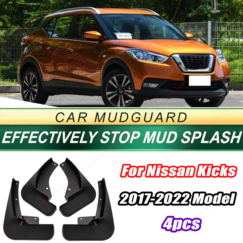 For Nissan Kicks 2017-2022 Model 4PCS Front Rear Mud Flaps Splash Guards Fender Mudguards Auto Accessories