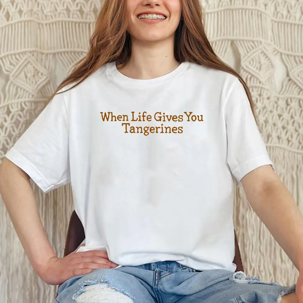 When Life Gives You Tangerines Cute Tangerine-Themed Unisex Tee T-shirt Korean Drama Kdrama Lover, Summer Outfits IU Park Bogum