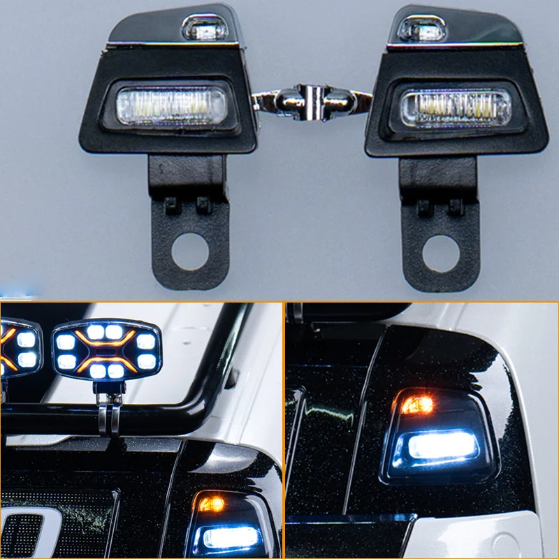 1 Pair LED 5V High-top Interior Spotlights for Tamiya 1/14 RC Truck VOLVO FH16 750 56360 56362 56375 Car #CDD-AA6