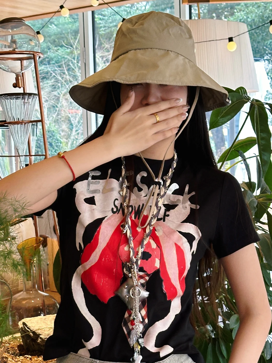 

Elfsack 2025 летние новые поступления, черная рыбацкая шляпа с большими полями и солнцезащитным козырьком для женщин