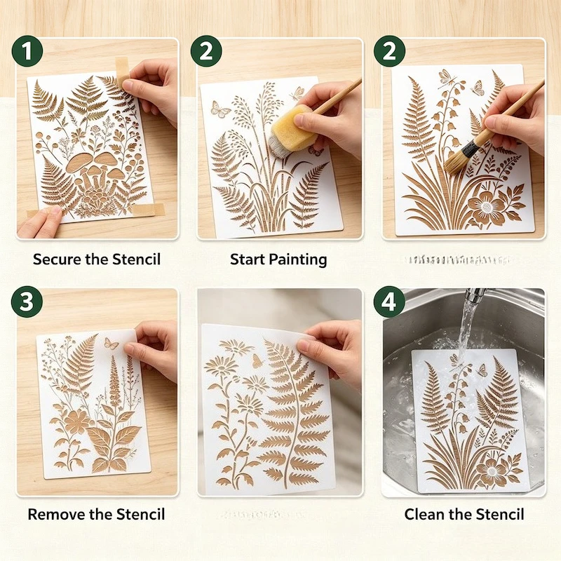 Botanical Fern Stencils Set