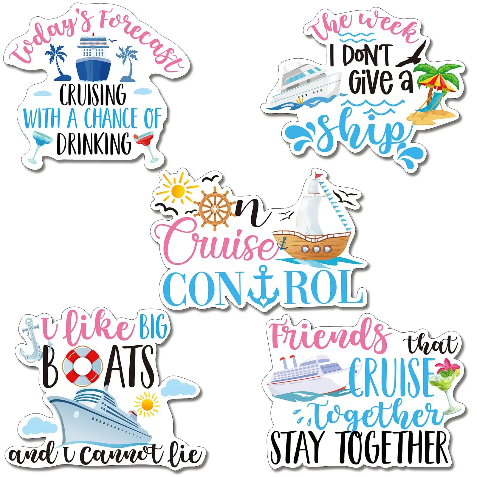 

5 Pcs Cruise Door Magnetic Decorations Large Cruise Door Magnets Yacht Wall Magnets Decor Funny Magnetic Sticker Decorations