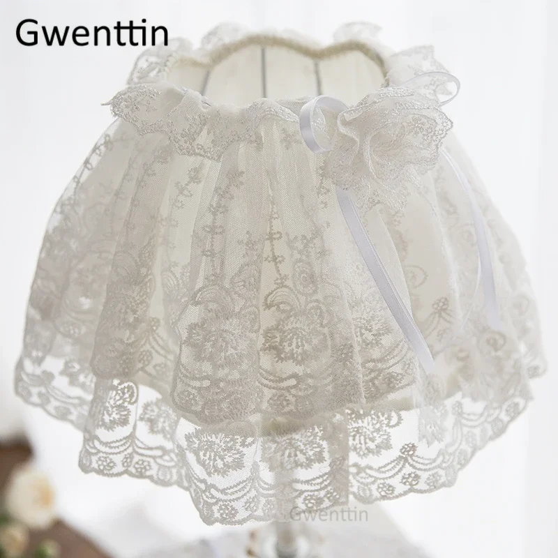 Nordic Lace Fabric Table Lamps Princess Girl Led Stand Desk Light for Home Wedding Decor Bedroom Bedside Lamp Lighting Fixtures