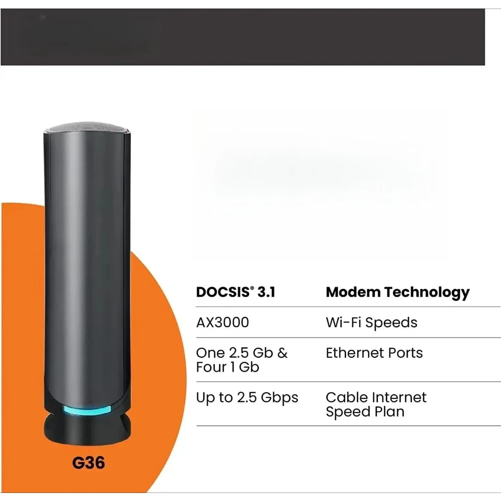 حار بيع. Christmas.ARRIS Surfboard G36-RB DOCSIS 3.1 مودم كابل متعدد جيجابت وجهاز توجيه Wi-Fi AX3000. شحن مجاني.