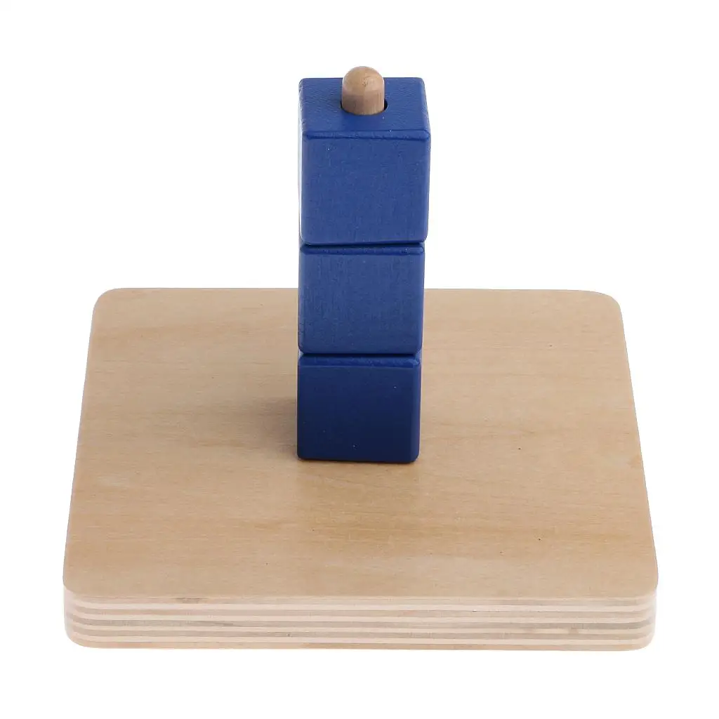 

Beech Montessori Cubes on Vertical Dowel Preschool Educational Toy for Kids Early Learning Materials