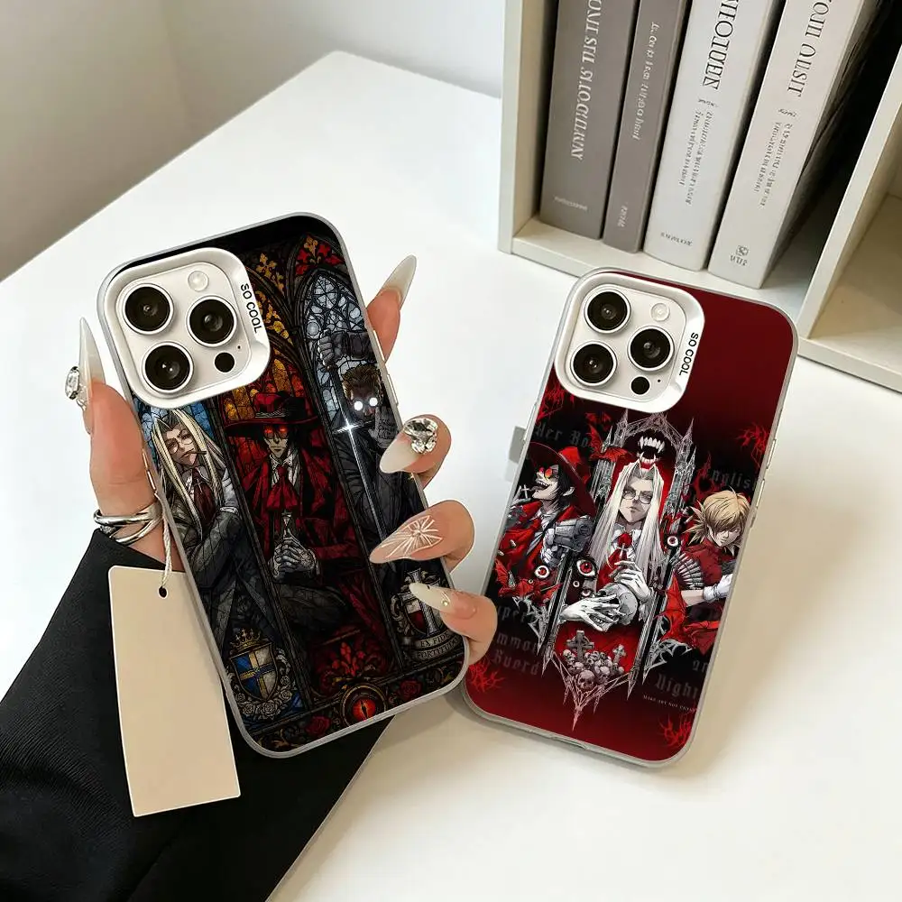 

Dark Fantasy Hellsing Phone Case For iPhone 17,16,15,14,13,12,11 Plus,Pro Max,XS,White Silver phone case