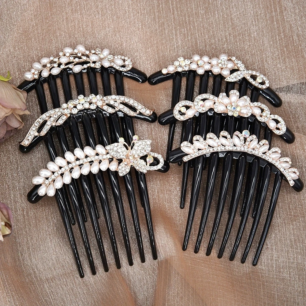 

Seven Foot Plug-in Comb Korean Style Hair Accessories Imitation Pearl Headpiece Women's Rhinestone Hairclip Studio Styling Tools