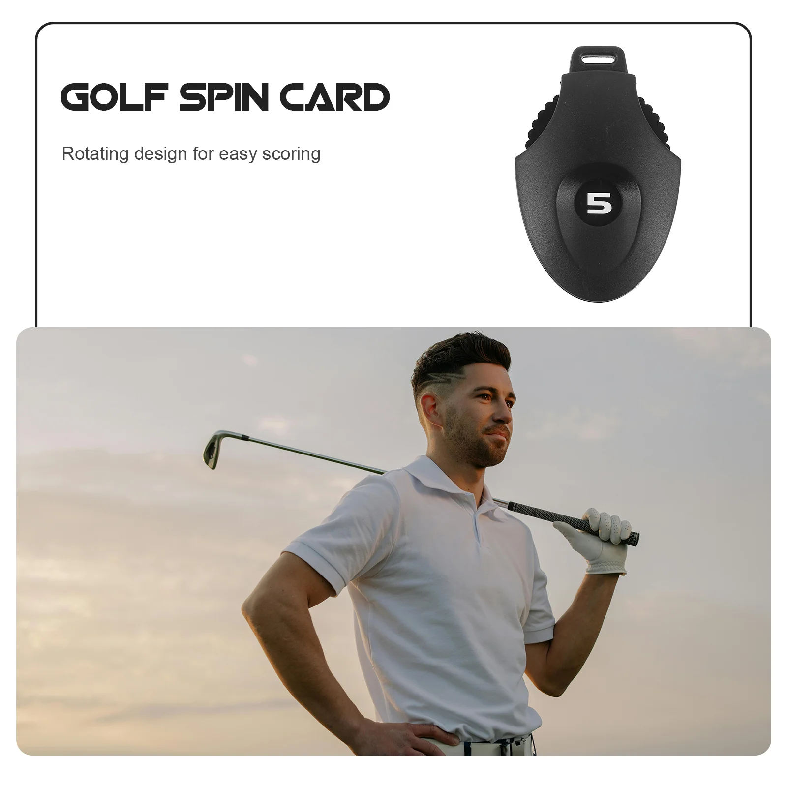 Golf Counter Portable Golfing Scoring Supplies Accessories Black No Screws Rotating Scorecard Tracker Sturdy