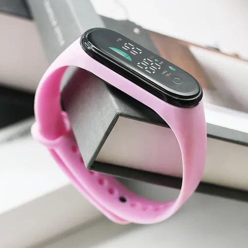 Imagen 2 del producto Reloj deportivo de moda, reloj de pulsera Digital LED electrónico para mujer, reloj de pulsera impermeable táctil de silicona Simple informal