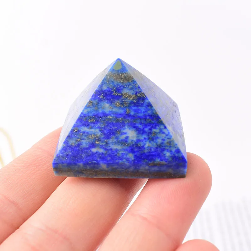Natürliche Kristall poliert Lapislazuli Pyramide Heilstein Reiki Energieturm Meditation Ornamente Naturstein geschnitzter Turm