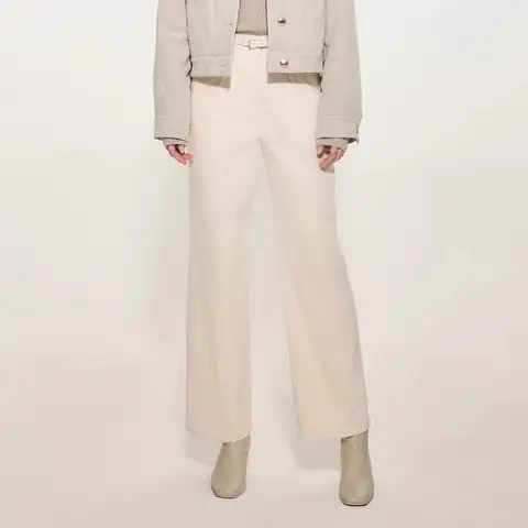 미미파파 하이웨이스트 코듀로이 캐주얼 팬츠 다용도 신상 25 스트레이트 레그 지퍼 클로저 여성 패션 가을 시즌