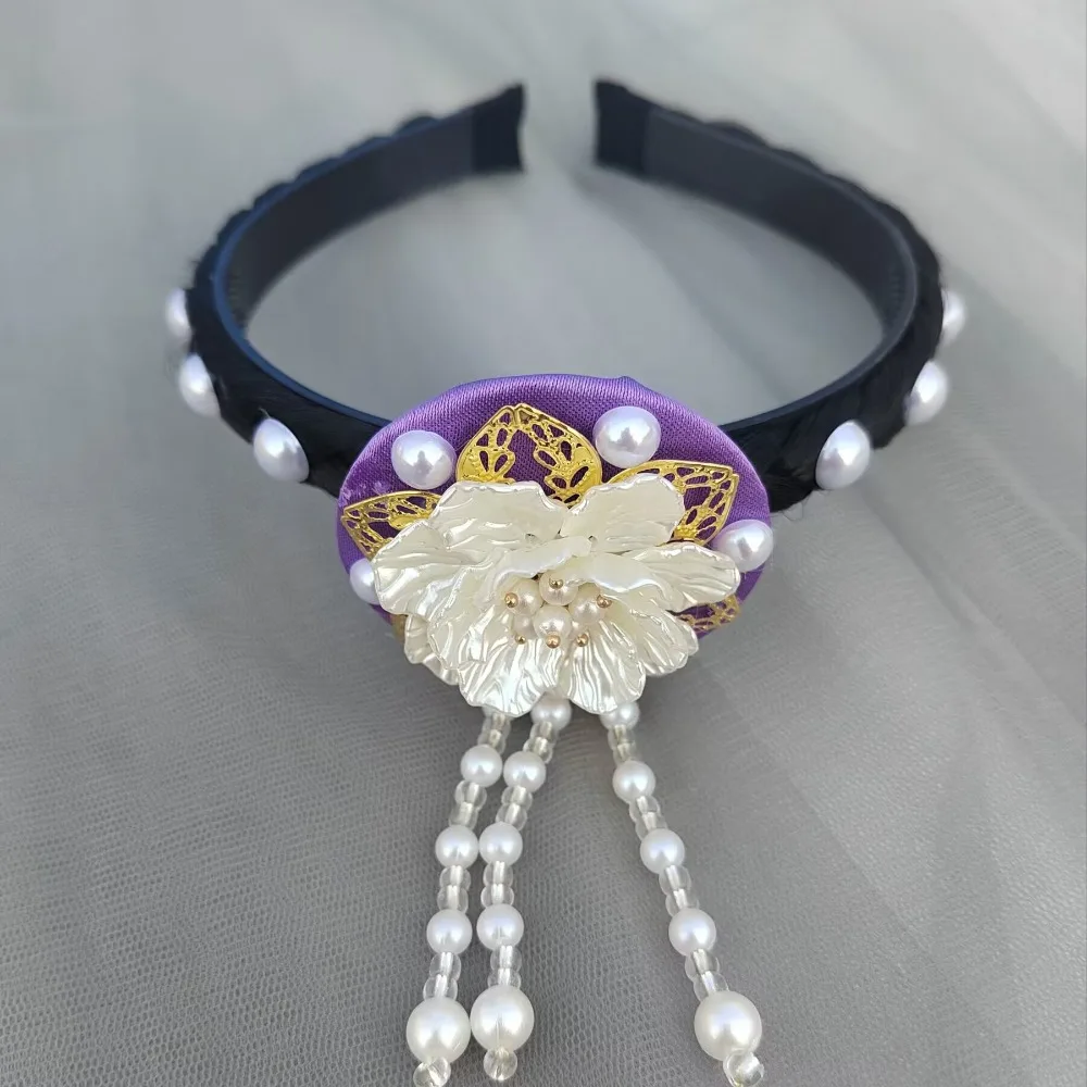 

Fashion Flower Korean Headband Tassel Beaded Hanbok Hairband Ethnic Style Headdress Stage Dance Hair Hoop Ladies