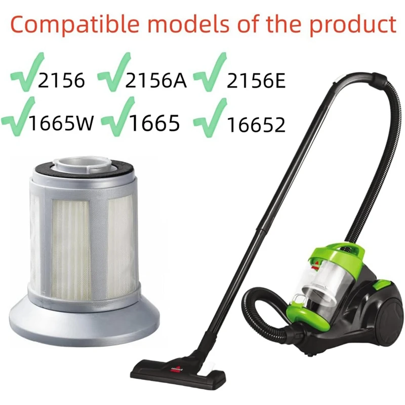 Bissell Zing Bagless 진공 청소기용 교체 필터, 2156 2156A 2156E 1665 16652 1665W 부품 1613056