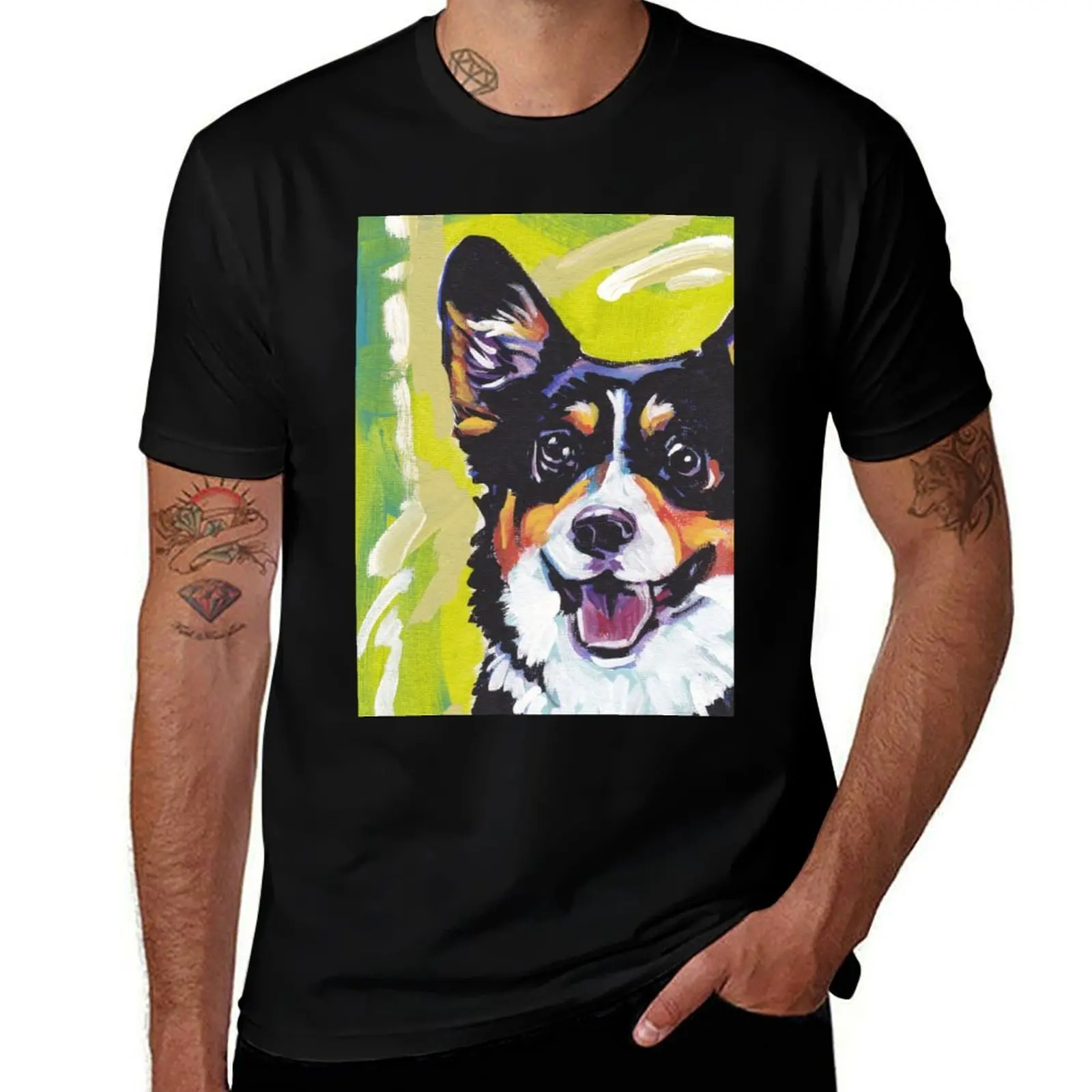 

Pembroke Welsh Corgi Dog Bright colorful pop dog art T-Shirt UV Sun Protection Tee Shirt