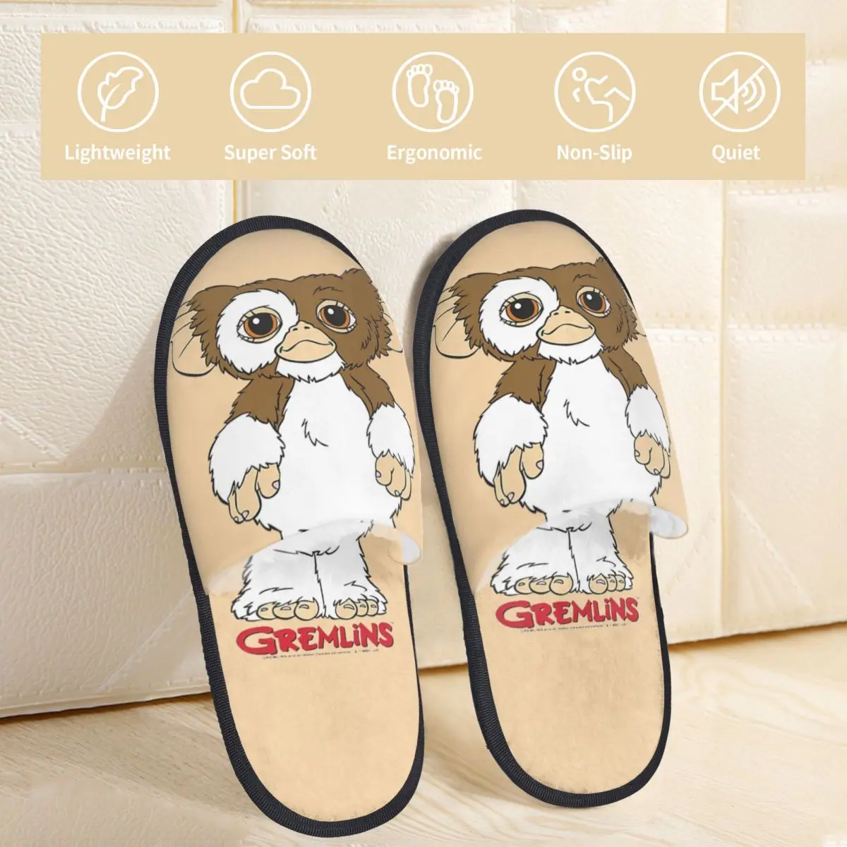 Kids Gremlins Gizmo Winter Cotton House Slippers For Women Indoor Horror Film Soft Memory Foam Slides Anti Slip