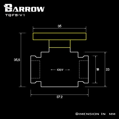 Barrow TQFS-V1 Black / Silver / White G1 / 4 MINI Handle Double Internal Sealing Ball Valve, Plastic Handle, Brass Body