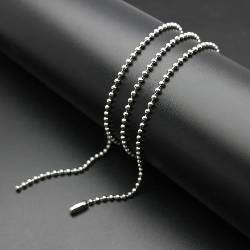 1PC/lot Stainless Steel Bead Necklace Chains 2mm Width 60cm length Fit For Floating Locket Pendant Charms Fashion Jewelrys Gift